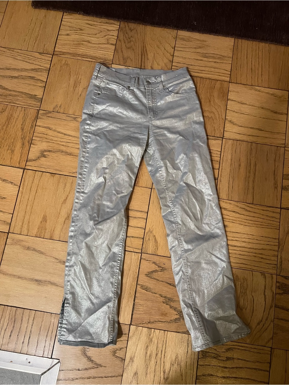 GAP Women’s Metallic Silver 90s Loose Mid Rise Jeans